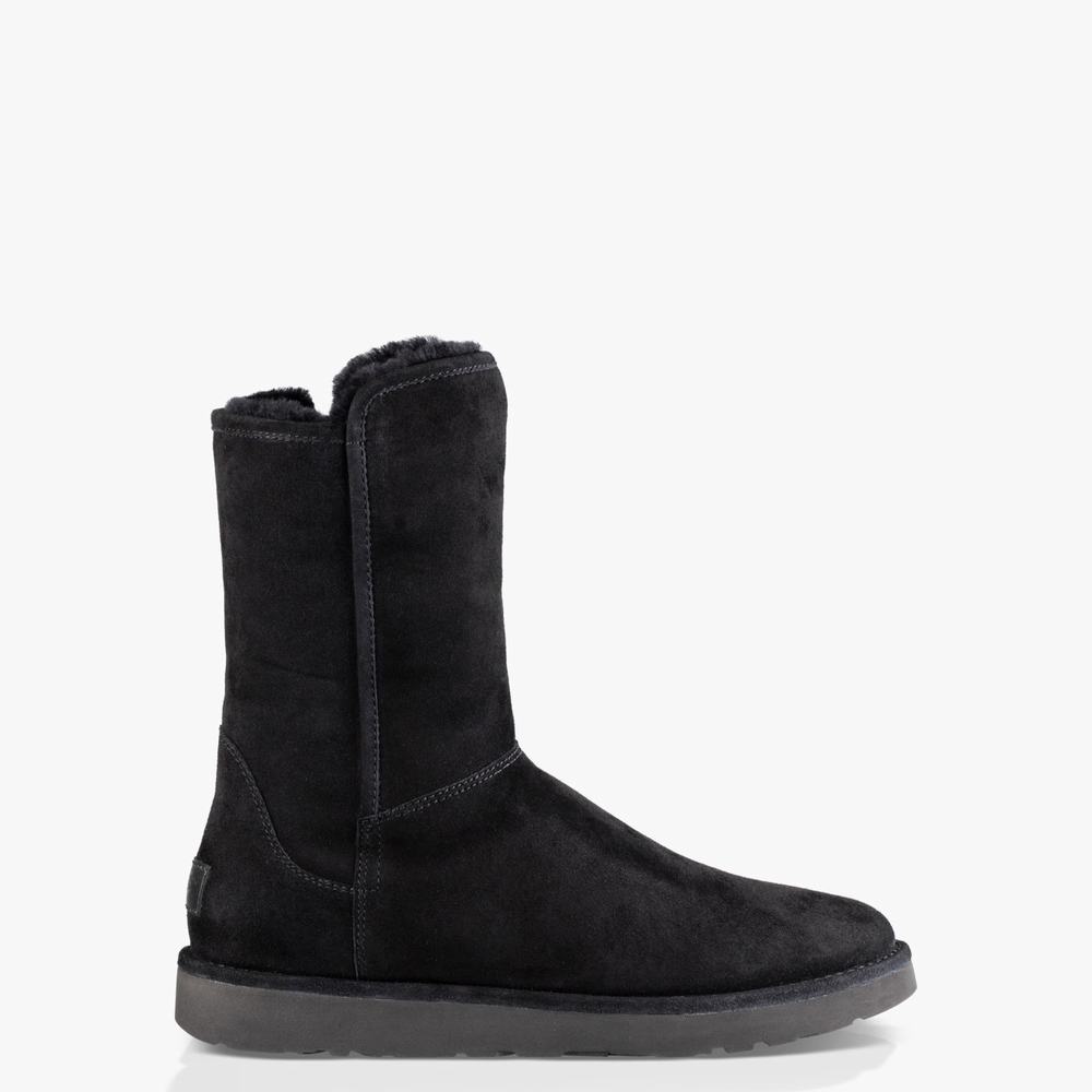 Bottes Classic UGG Abree Short II Femme Noir Soldes 403CLZSD